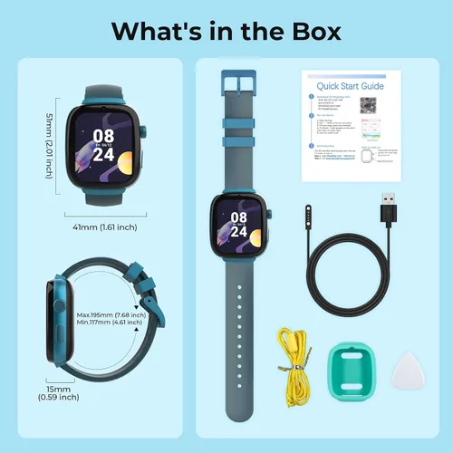Vista 9 de EIOTCLUB Reloj inteligente MX3 para niños, videollamadas 4G LTE y rastreador GPS, modo escolar y zonas seguras, botón SOS y controles parentales
