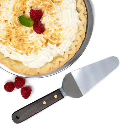 Vista 5 de Norpro Espátula para servidor de pastel con mango de madera de acero inoxidable