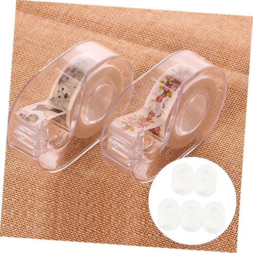 Vista 5 de STOBOK Dispensador de cinta Washi, dispensador de cinta de embalaje, dispensador de cinta transparente, dispensadores de cinta wahsi, cortadores