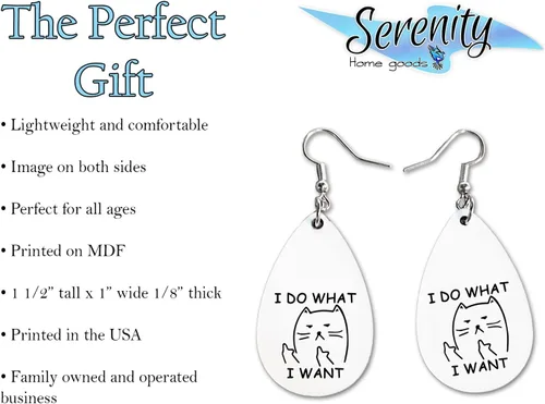 Vista 8 de Van Gogh - Juego de aretes colgantes divertidos Lindos aretes de joyería para niñas y mujeres Impresión de doble cara Regalo de cumpleaños