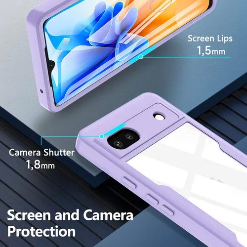 Vista 3 de BESINPO Funda de silicona TPU resistente a prueba de golpes de grado militar para Google Pixel 6A (violeta)