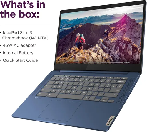 Vista 9 de Lenovo Chromebook 14 Laptop (pantalla táctil FHD de 14 pulgadas, procesador de 8 núcleos a 2.0 GHz, 4 GB de RAM, 128 GB