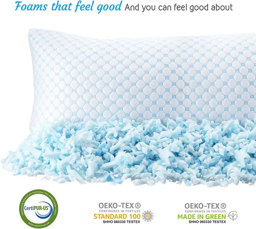 Vista 4 de Nestl - Almohada más refrescante, almohada de espuma viscoelástica con seda y gel que reduce el calor y la humedad, ajustable, lavable