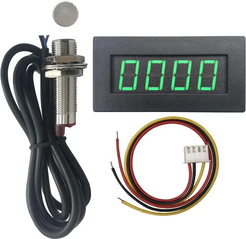 Vista 7 de DIGITEN - Tacómetro de 4 dígitos con LED azul, medidor de velocidad RPM + sensor magnético de proximidad Hall NPN + soporte de montaje para sensor