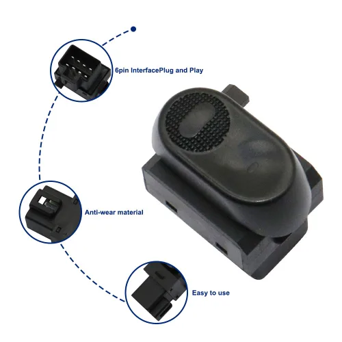Vista 3 de 901-5203 Interruptor de ventana del pasajero delantero del lado del conductor resistente compatible con Freightliner Cascadia 2007-2018, OEM #