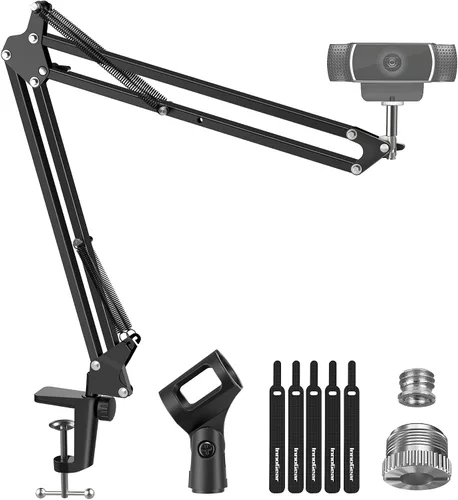 Vista 9 de InnoGear Soporte para cámara web para escritorio, soporte de cámara con brazo de cuello de cisne para Logitech Webcam C922 C930e C920S C920 C615