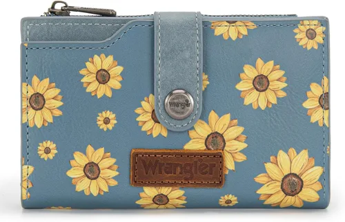 Vista 15 de Wrangler - Billetera para mujer con tarjetero plegable, cierre y ventana para identificación