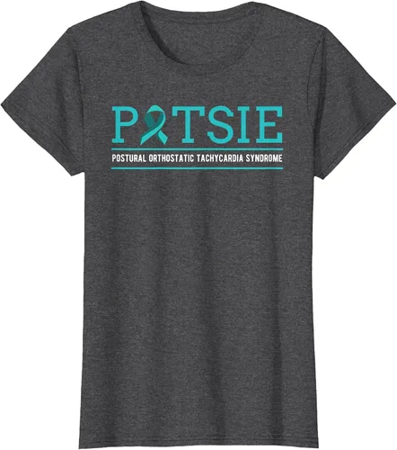 Vista 85 de POTS Dysautonomia Turquoise Ribbon Autonomic Dysfunction T-Shirt Asphalt Grey
