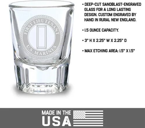 Vista 3 de 7.62 Design U.S. Marine Corps 1st Teniente Deep Grabado 1.5 oz. Vaso de chupito