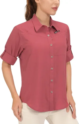 Vista 9 de Little Donkey Andy Camisa de manga larga transpirable con protección UV UPF 50 para mujer, de secado rápido, para pesca y senderismo