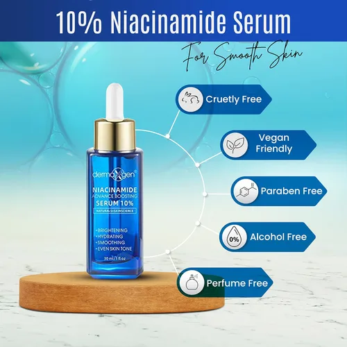 Vista 2 de Suero de niacinamida al 10% para la cara – Fórmula avanzada para poros suaves y tono de piel desigual – Suero facial de niacinamida para piel grasa