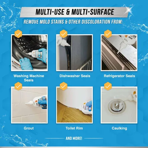 Vista 2 de ACTIVE Limpiador de gel removedor de manchas de moho, limpiador de manchas de alta resistencia para carga frontal, sello de lavadora, lechada