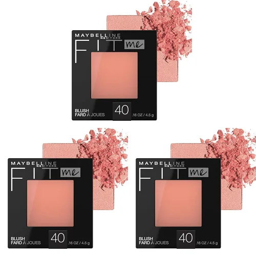 Vista 14 de Maybelline Fit Me Blush, Ligero, Suave, Mezclable, Maquillaje de Color de Larga Duración que Realza el Rostro Todo el Día, Buff, 1 Unidad