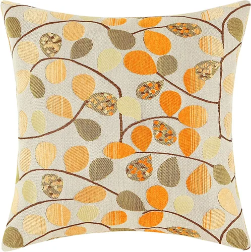 Vista 9 de CaliTime Funda de cojín para sofá, decoración del hogar, felpilla de lujo con hojas bonitas de ambos lados, 18 x 18 pulgadas, color azul crudo