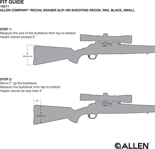 Vista 3 de Allen Company Recoil Eraser - Almohadilla de Retroceso Deslizante para Tiro - Accesorios para Escopeta y Rifle - Negro - Pequeño/Mediano