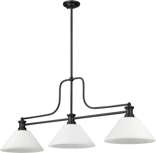 Vista 2 de Z-Lite 725-3-AWL14 Melange 3 Light Colgante lineal de 14" de ancho con tonos cónicos