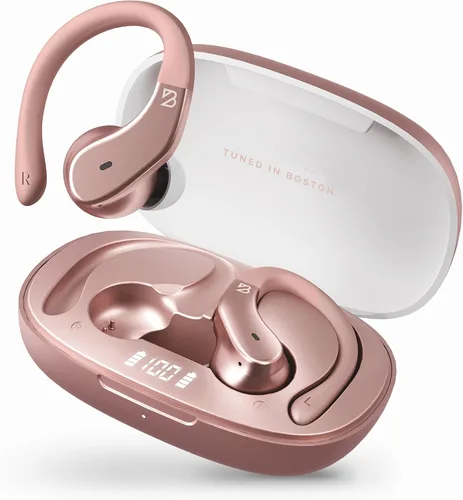 Vista 8 de Back Bay Audio - Auriculares inalámbricos Bluetooth para corredores, auriculares con gancho para colocar sobre la oreja, graves profundos Oro rosa