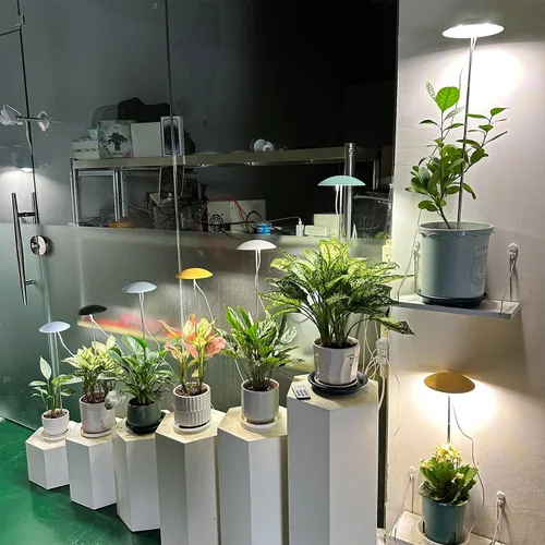 Vista 6 de Luces LED de cultivo para plantas de interior, paquete de 2, luces inteligentes de espectro completo USB para plantas pequeñas con control remoto