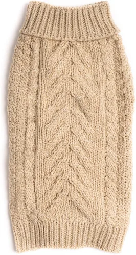 Vista 6 de Suéter superabrigado para perro, con cuello alto, de fabdog, Camel