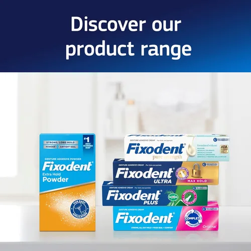 Vista 7 de Fixodent Ultra Max Hold - Adhesivo para dentaduras postizas, 2.2 onzas, (el embalaje puede variar)