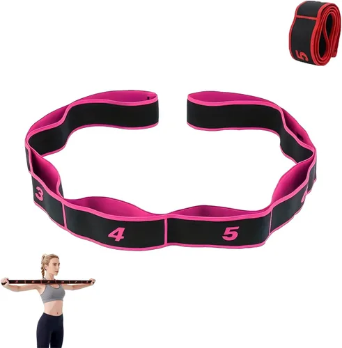 Vista 9 de Fitness Resistance Band for Stretching and Yoga, 8-Section Elastic Training Bands with Handles, Numbered Resistance Bands, Fashionable Puller