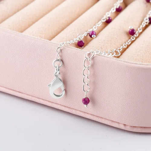Vista 79 de Yanara Tobilleras de piedras preciosas para mujer, piedra natal natural, chapada en plata, joyería hecha a mano en 8.5 + 1.5 pulgadas, cristales