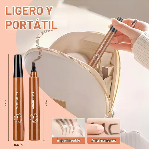 Vista 3 de Microblading - Lápices para cejas, 2026 nuevo bolígrafo de cejas impermeable 3D, lápiz de cejas de 4 puntas de larga duración, bolígrafo Negro