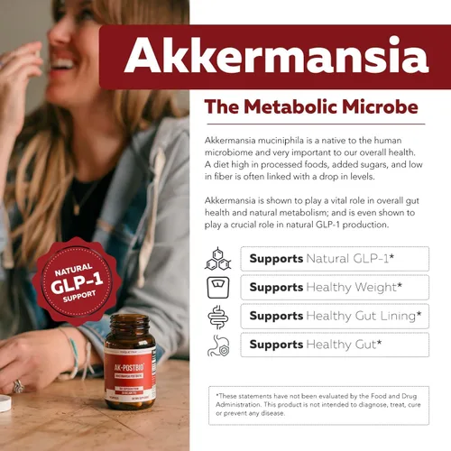 Vista 3 de AK-Postbio: Akkermansia Probiotic 30 mil millones de TFU - Fuerza máxima, dosis clínicamente validada y cepa patentada - Forma pasteurizada