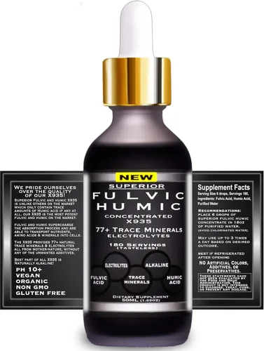Vista 5 de Mezcla mineral húmica fúlvica – 580 porciones Paquete X935 suplemento de ácido húmico y fúlvico + aceite de orégano X989 con aceite de semilla
