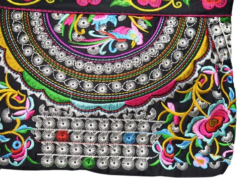 Vista 9 de Canvas Floral Hobo Tote Bags for Women Stylish Casual Shoulder Handbag Ethnic Embroidery Purse