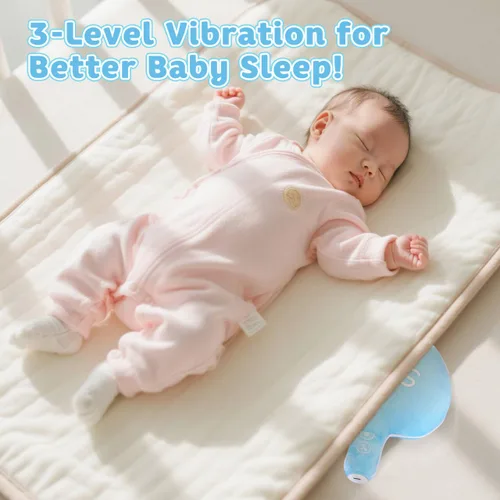 Vista 2 de Chupete de sueño para bebé con vibración suave, almohadilla de colchón vibratoria portátil para recién nacidos y bebés, temporizador, regalo