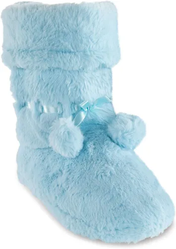 Vista 2 de PajamaGram - Zapatillas para mujer con forro polar, pantuflas abotinadas