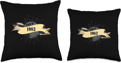 Vista 3 de Made in 1983 Birthday Vintage Retro Throw Pillow