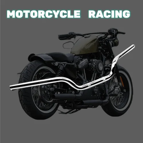 Vista 5 de Manillar de motocicleta de 7/8 pulgadas, 0.866 in, manubrio Cafe Racer, barras de arrastre universales para Cafe Race Bobber Motocross Dirt Pit Bike