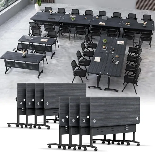 Vista 22 de Mesa de conferencias plegable, mesa de sala de conferencias con ruedas, mesa de conferencias plegable modular, mesas de reuniones de entrenamiento