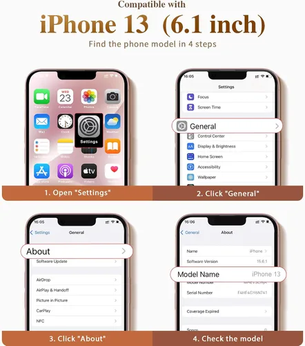 Vista 6 de GVIEWIN Funda de mármol para iPhone 13, con protector de pantalla y protector de lente de cámara