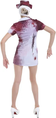 Vista 2 de Miccostumes Disfraz de enfermera de terror para mujer