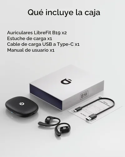 Vista 9 de Auriculares de oreja abierta, verdaderos auriculares inalámbricos con ganchos para los oídos, auriculares de conducción de aire, control táctil