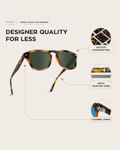 Vista 5 de WearMe Pro - Gafas de sol rectangulares grandes polarizadas retro para hombre