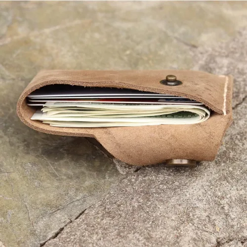 Vista 3 de New Type Simple Structure Large Capacity Handmade Card Case can Hold Banknotes Credit Cards Certificates and Card Bags