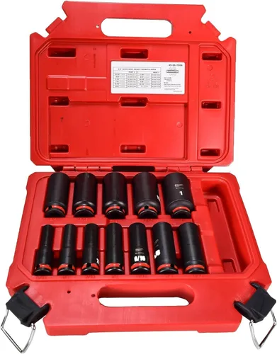 Vista 3 de Milwaukee Eléctrico - Juego de enchufes IMP Duty 3/8DR SAE DP 6-PT de 12 piezas