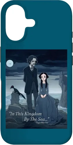 Vista 32 de Funda estética gótica para iPhone 12/12 Pro Edgar Allan Poe y Annabel Lee