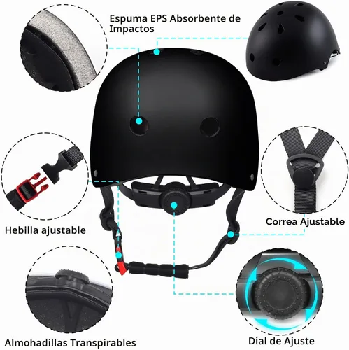 Vista 3 de Casco de bicicleta para niños pequeños, 2 tamaños ajustables, para niños y niñas, multideporte, ajustable, para scooter, bicicleta, monopatín Mate