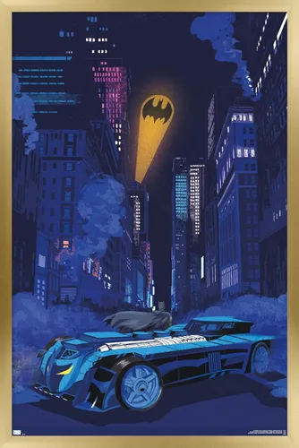 Vista 14 de Trends International DC Comics Batman - Póster de pared con señal de murciélago en el horizonte, 22.4 pulgadas de largo x 14.7 W, versión enmarcada