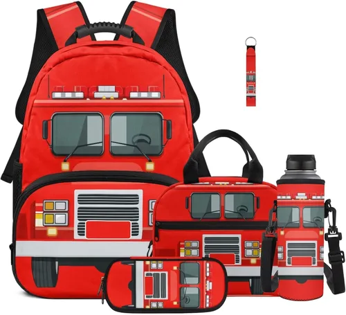 Vista 10 de Bulopur Eagle American Flag Print Kids Backpack Boys Elementary School 17 Inch Bookbag With Lunch Bag Water Bottle Holder Keychain Pencil Case 5