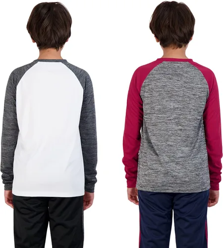 Vista 5 de Hind Conjunto de camiseta de 4 piezas de manga larga activa de secado rápido y pantalón deportivo deportivo deportivo para niños para deportes