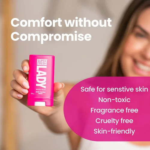 Vista 4 de Lady Parts - Barra antirozaduras y fricción que evita las rozaduras de la piel y la irritación, bálsamo suave sin perfume con aloe para muslos