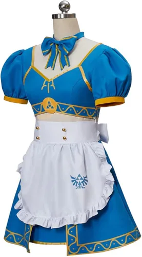 Vista 2 de Disfraz de princesa Zelda de sirvienta francesa, uniforme de niña de la escuela
