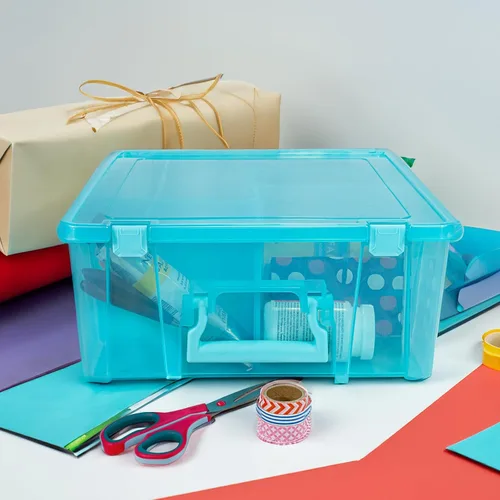 Vista 5 de ArtBin 6990AA Super Satchel Caja de almacenamiento de doble profundidad con 8 compartimentos extraíbles - Almacenamiento de arte con cierre