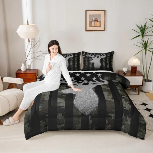 Vista 36 de Castle Fairy Juego de edredón con diseño de gato lindo para niños, tamaño twin, juego de ropa de cama con hojas de flores, luna, noche y cielo